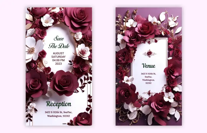 Royal Hindu Wedding 3D Invitation Online E-card Design Instagram Story